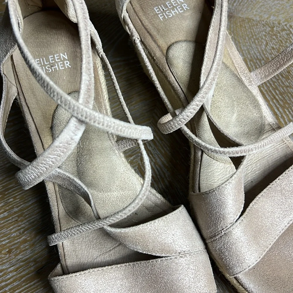 EILEEN FISHER Suede Wanda Espadrille Sandals 10